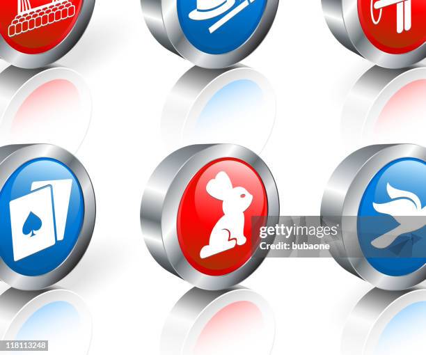 magic show 3d royalty free vector icon set - magic show stock illustrations