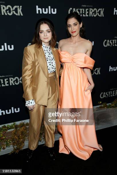 Elsie Fisher and Lizzy Caplan attend the premiere of Hulu's "Castle Rock" Season 2 at AMC Sunset 5 on October 14, 2019 in Los Angeles, California.