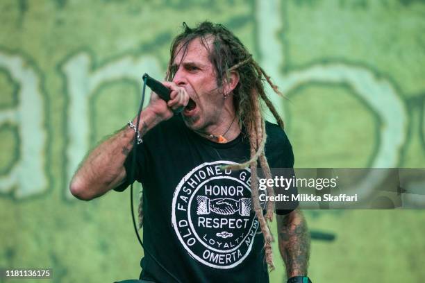 Vocalist Randy Blythe of Lamb of God performs at 2019 Aftershock Festival at Discovery Park on October 11, 2019 in Sacramento, California.
