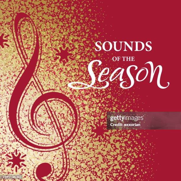 stockillustraties, clipart, cartoons en iconen met gouden stof kerst muziek - sinterklaasliedje