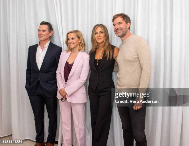 Billy Crudup, Reese Witherspoon, Jennifer Aniston and Mark Duplass at "The Morning Show" Press Conference at The West Hollywood Edition on October...