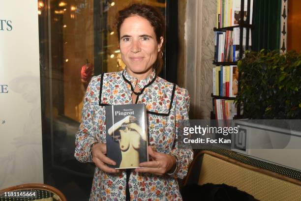 Mazarine Pingeot attends “Se Taire” Mazarine Pingeot book signing at Les deux Magots on October 14, 2019 in Paris, France.