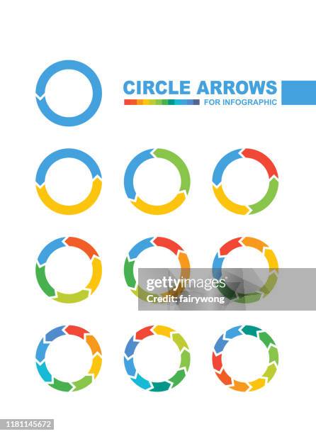 vector set of circles of arrows - triangle with rounded corners stock illustrations