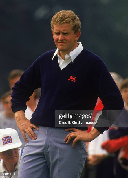 Colin Montgomerie of Great Britain & Ireland during the Walker Cup on the Old Course at Sunningdale Golf Club in Berkshire, England in 1987.