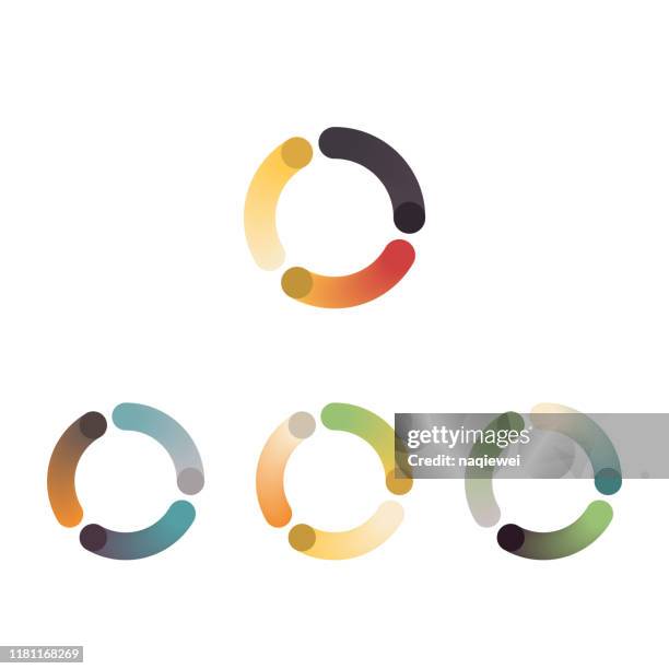 ilustrações de stock, clip art, desenhos animados e ícones de color gradient blend style curve stripe icon collection - technology logo