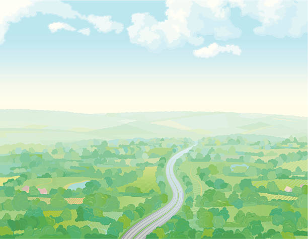 road - spring background top view stock illustrations