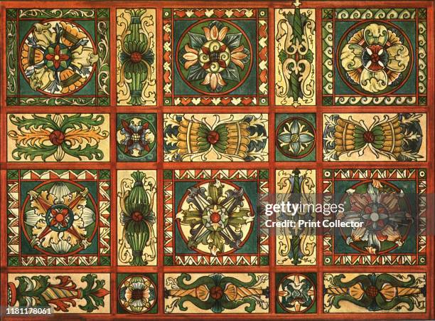 Decoration in St Valentine's Church, Chechlau, . '2nd Quarter of 16th Century...Detail of a painted ceiling in the nave of St. Valentine's at...