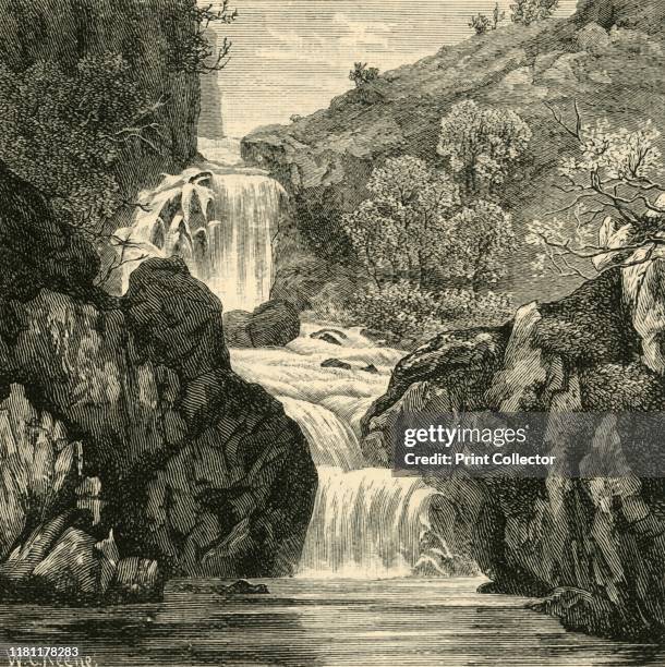 Fall in the Devil's Glen', 1898. Wtarefalls in the Devil's Glen, County Wicklow From "Our Own Country, Volume V". [Cassell and Company, Limited,...