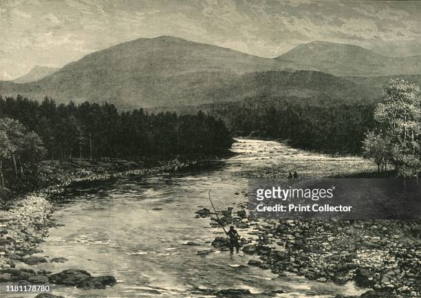 View from the Old Bridge, Invercauld, Braemar', 1898. From "Our Own Country, Volume IV". [Cassell and Company, Limited, London, Paris & Melbourne,...