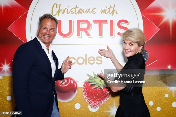 Julie Bishop and David Panton attend the Coles Christmas media event at Three Blue Ducks on October 15, 2019 in Sydney, Australia.