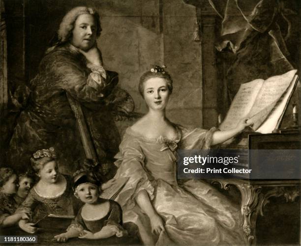 Jean-Marc Nattier and his family, 1730-1762, . 'La Famille Du Peintre', self portrait with his wife and children, by French painter Jean-Marc Nattier...