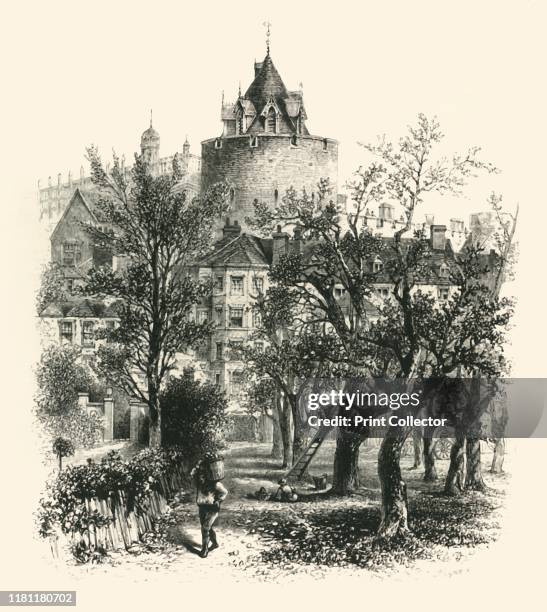 The Curfew Tower', circa 1870. Curfew Tower at Windsor castle dates from the 13th century. The interior of the tower contains a former dungeon. From...