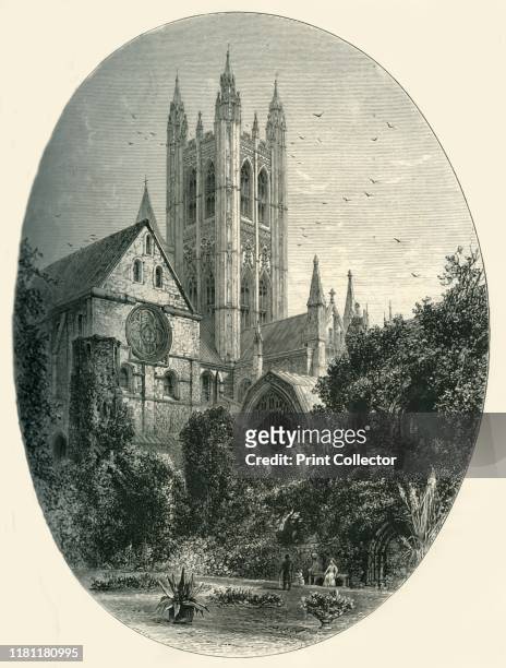 Bell Harry Tower, Canterbury Cathedral', circa 1870. Bell Harry Tower designed by John Wastell and completed in 1498 at Canterbury Cathedral, one of...