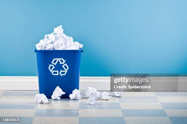 recycling container full of paper - full stock pictures, royalty-free photos & images