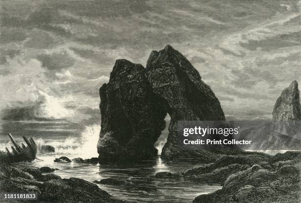 Freshwater Bay, Isle of Wight', circa 1870. Arch Rock, a well-known local landmark at Freshwater Bay on Isle of Wight collapsed on 25 October 1992....