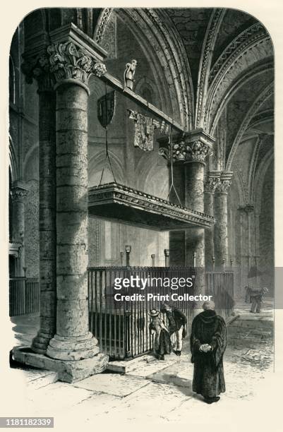 Tomb of the Black Prince, Canterbury Cathedral', circa 1870. Tomb of Edward the Black Prince, one of the greatest knights of his age in Canterbury...
