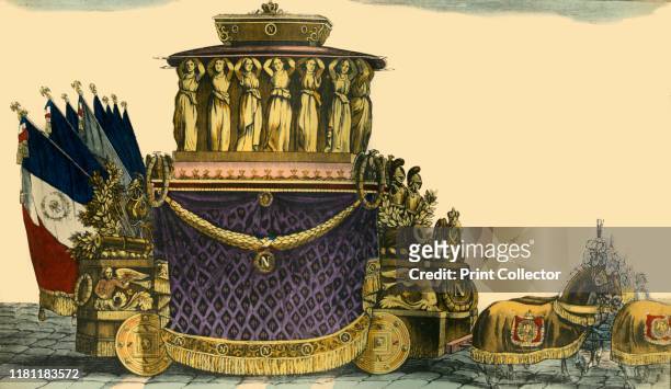 The funeral carriage used for the funeral procession of Napoleon I on 15 December 1840 after the the return to France of his remains from the island...