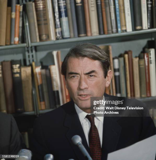 Gregory Peck, narrator for the ABC tv special 'Africa".