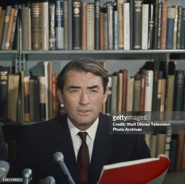 Gregory Peck, narrator for the ABC tv special 'Africa".