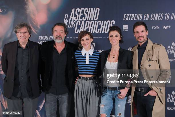 Gerardo Herrero, Gines Garcia Millan, Aura Garrido, Maribel Verdu and Daniel Grao attend 'El asesino de los caprichos' photocall at Verdi Cinema on...