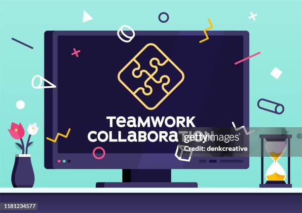 modern vector illustration concept for teamwork collaboration - intelligence community stock illustrations