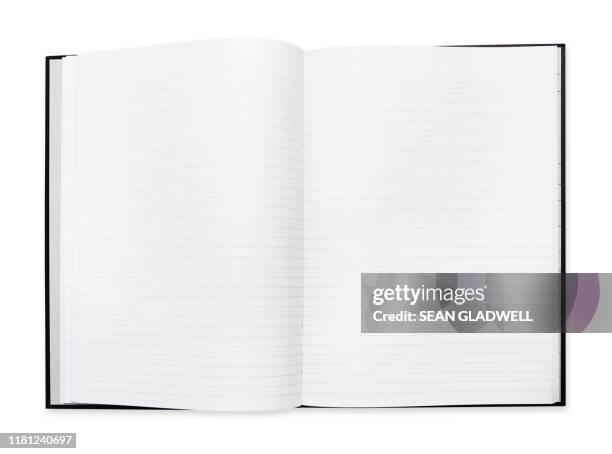 open blank note book - werkboek stockfoto's en -beelden