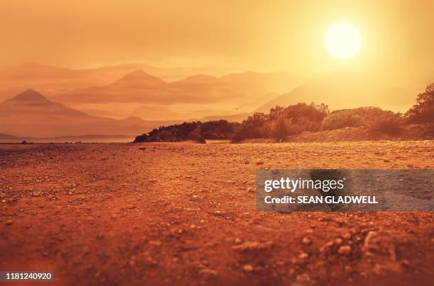 hot arid climate landscape - árido fotografías e imágenes de stock