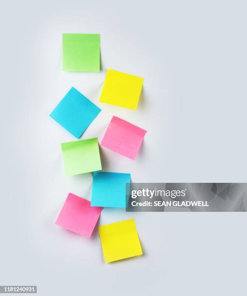 coloured post-it-notes - post it notes stock pictures, royalty-free photos & images