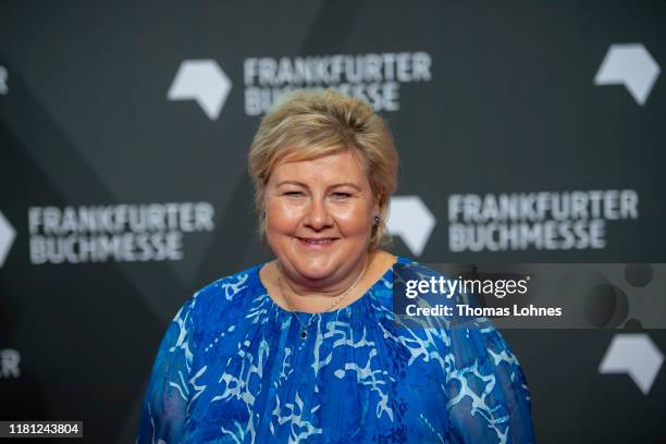 Prime Minister of Norway Erna Solberg attends the opening ceremony of the Frankfurt Book Fair 2019 on October 15, 2019 in Frankfurt am Main, Germany.