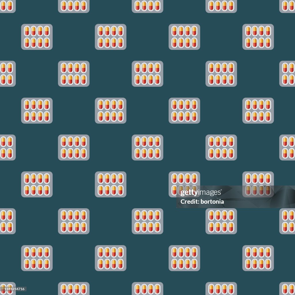 Prescription Pills Seamless Addiction Pattern High-Res Vector Graphic ...