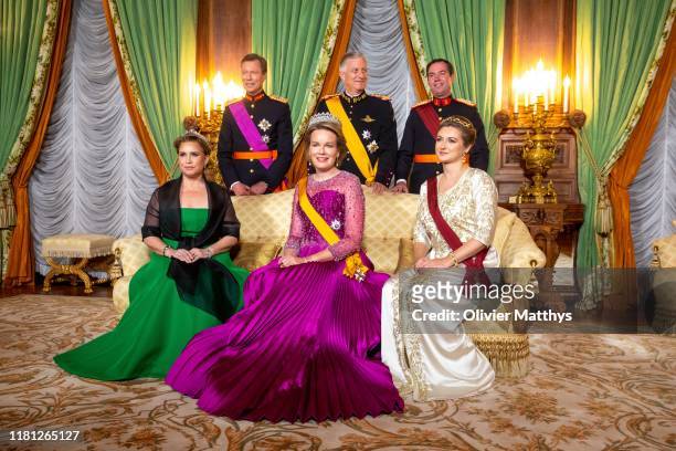 Grand Duchess Maria Teresa, Grand Duke Henri of Luxembourg, Queen Mathilde, King Philippe of Belgium, Hereditary Grand Duke Guillaume and Hereditary...