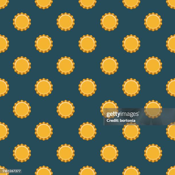beer bottle cap pattern - lid stock illustrations