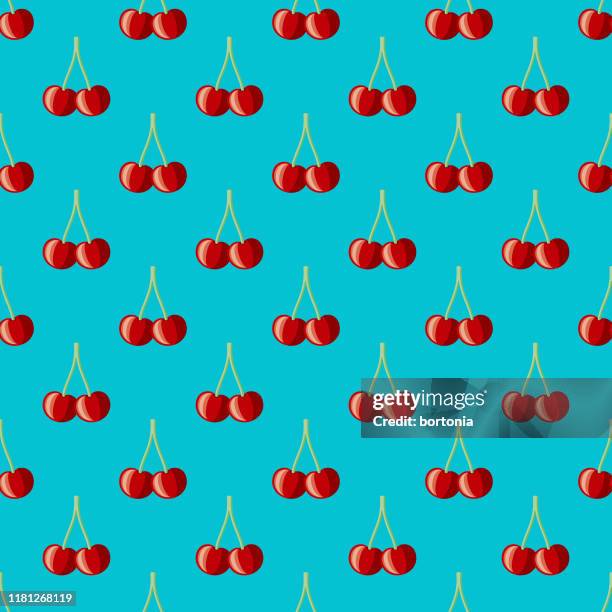 cherry fruit pattern - cherry background stock illustrations