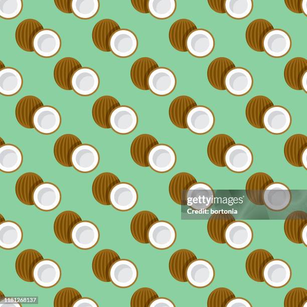 coconut fruit pattern - coconut stock illustrations