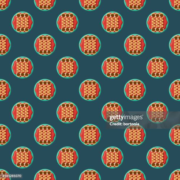 enchiladas mexican food pattern - chicken enchilada stock illustrations