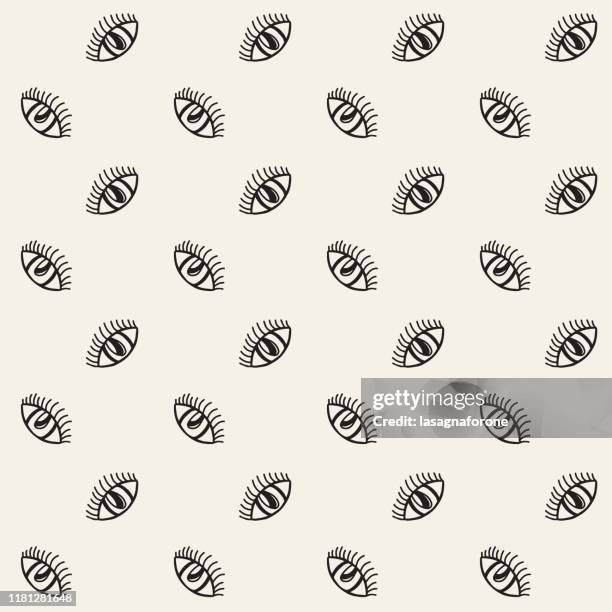 eyes - hand drawn seamless pattern - optometrist stock illustrations