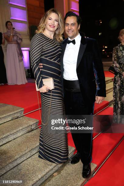 Jessica Libbertz and her husband Roman Libbertz during the German Sports Media Ball at Alte Oper on November 9, 2019 in Frankfurt am Main, Germany.