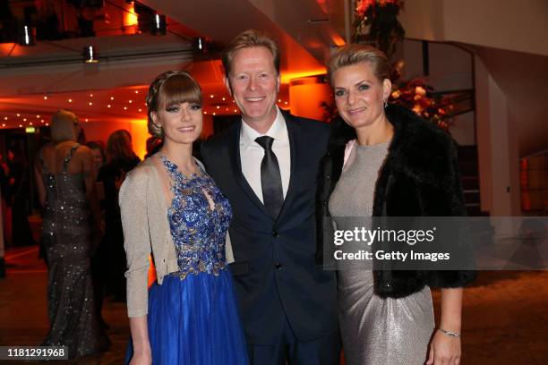 Dieter Thoma and his wife Mandana Thoma and daughter Anna Thoma during the German Sports Media Ball at Alte Oper on November 9, 2019 in Frankfurt am...