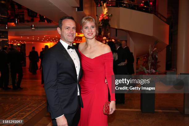 Britta Heidemann and her boyfriend Matthias Dolderer during the German Sports Media Ball at Alte Oper on November 9, 2019 in Frankfurt am Main,...