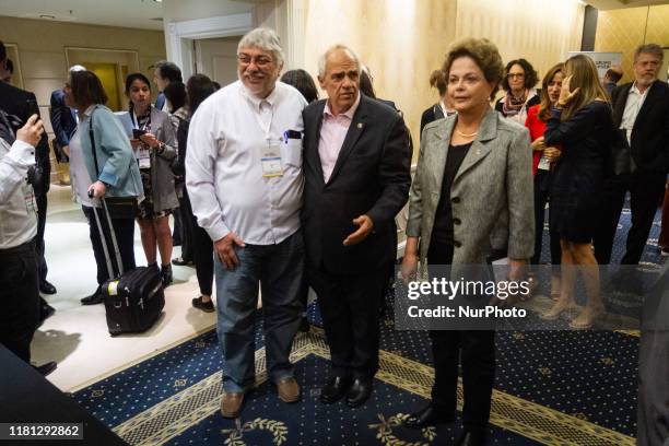 Fernando Lugo Former President of Paraguay, Ernesto Samper, ex president of Colombia, Dilma Roussef, ex president of Brasil attend the second meeting...