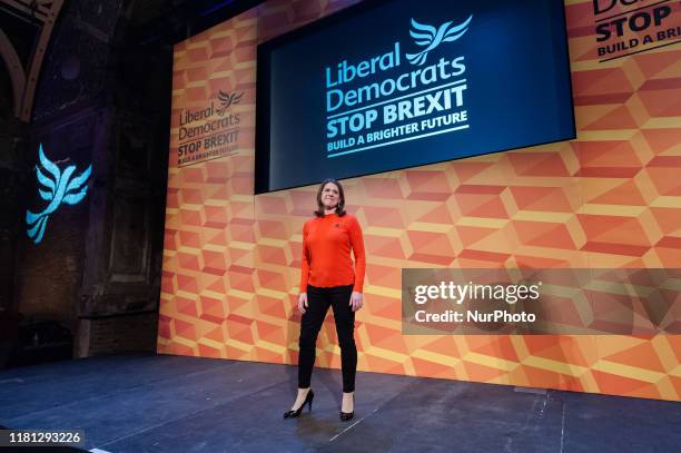 Leader of the Liberal Democrats Jo Swinson address her party's supporters during Rally for the Future at Battersea Arts Centre on 09 November, 2019...