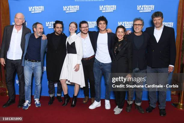 Michel Munz, Bruno Solo, Yohan Manca, Fleur Geffrier, Anton Csaszar, Mickael Lumiere, Audrey Dana, Gilbert Melki and Gerard Bitton attend the "La...