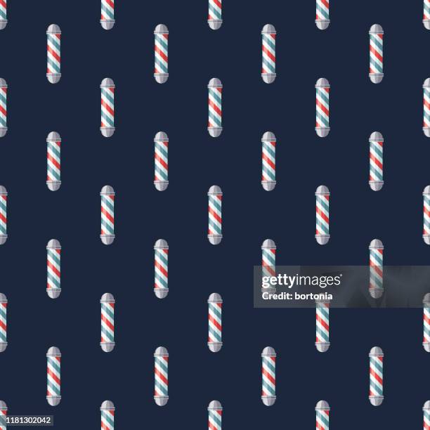 barber's pole hairdressing pattern - barber tools stock illustrations