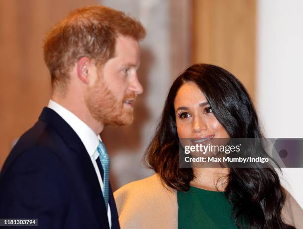 Prince Harry, Duke of Sussex and Meghan, Duchess of Sussex attend the WellChild awards at the Royal Lancaster Hotel on October 15, 2019 in London,...