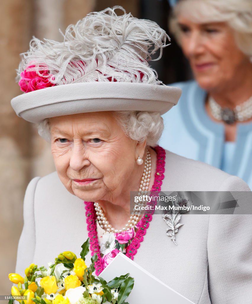 The Queen And The Duchess Of Cornwall Attend A Service Marking The 750th Anniversary Of Westminster Abbey