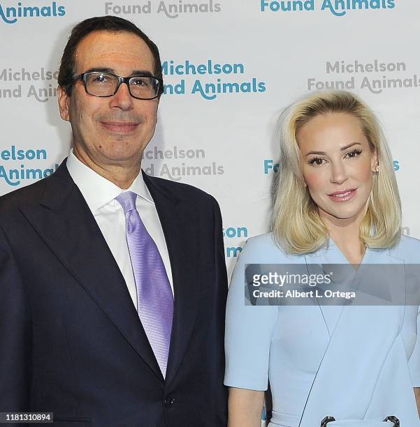 Steven Mnuchin and Louise Linton attend the 8th Annual Michelson Found Animals Foundation Gala held at SLS Hotel on October 5, 2019 in Beverly Hills,...