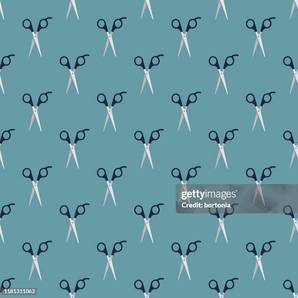 scissors hairdressing pattern - barber shop stock illustrations