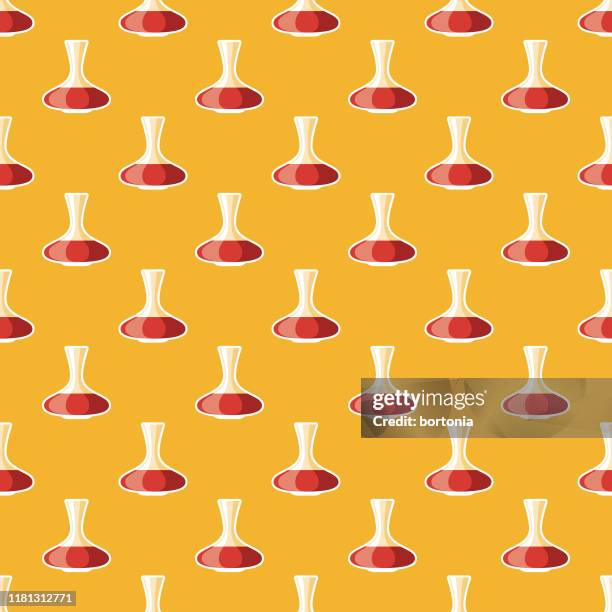 wine decanter pattern - wine making stock illustrations
