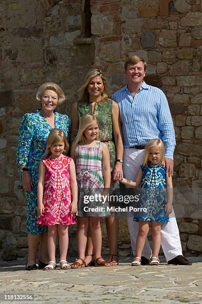 Queen Beatrix of The Netherlands, Crown Princess Maxima, Prince Willem-Alexander and their children Princesses Alexia, Catharina-Amalia and Ariane...