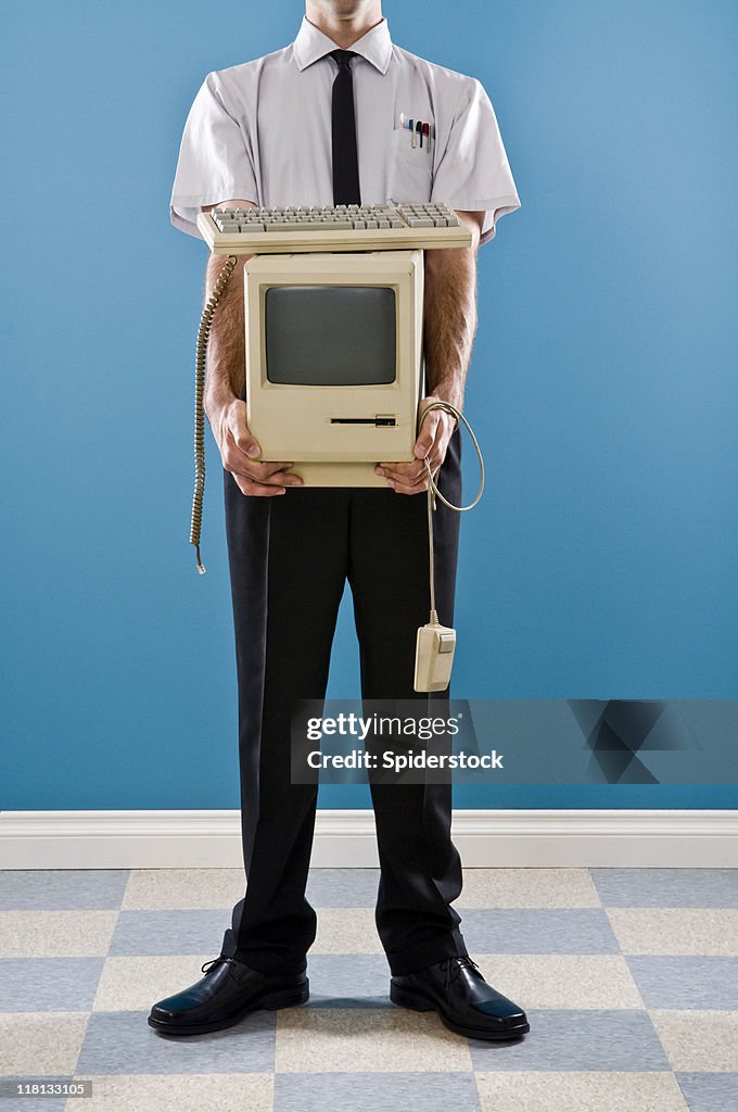 Office Worker With e-Waste